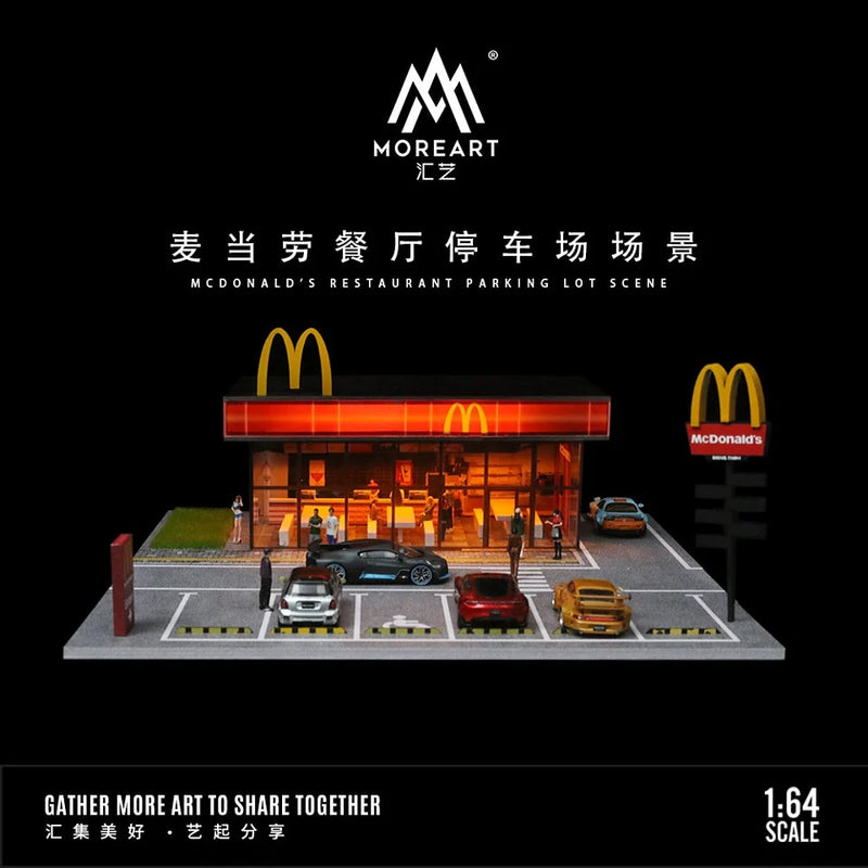 MoreArt 1/64 McDonald's restaurant parking lot scene