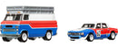 Hot Wheels Team Transport Truck & Race Car, Rally Van & Trailer