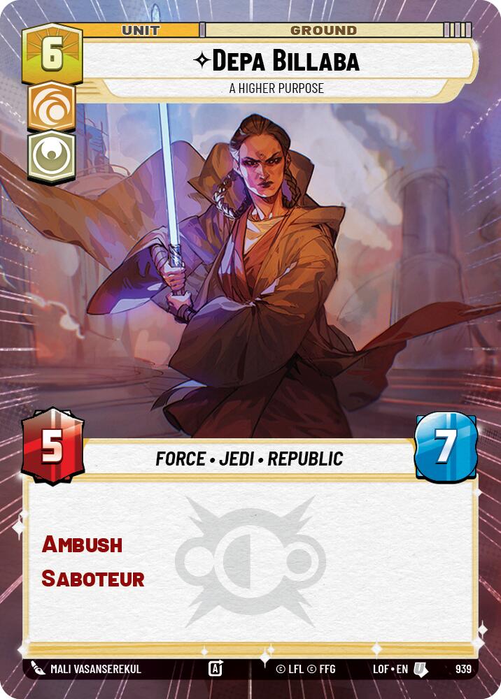 Depa Billaba - A Higher Purpose (939) (Hyperspace Foil) (939) [Legends of the Force]