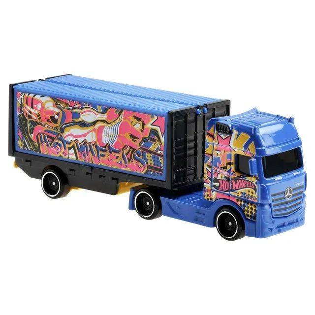 Hot Wheels Trackin' Trucks, 1:64 Scale Racing Rig & 1:64 Scale Toy Car
