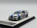 TimeMicro Nissan Skyline GTR-R34 White HKS 1:64