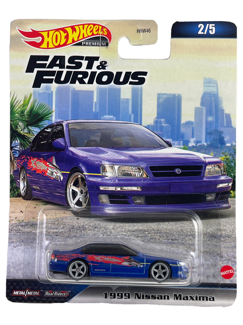 Hot Wheels Premium 2023 Fast & Furious Furious 2/5 Blue 1999 Nissan Maxima
