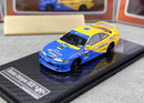 Nice Auto Honda Integra DC2 SPOON SPORTS / BLUE / YELLOW 1:64